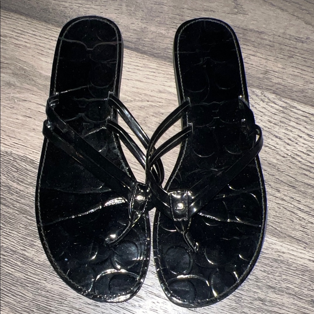 Coach Black Patent Sandals